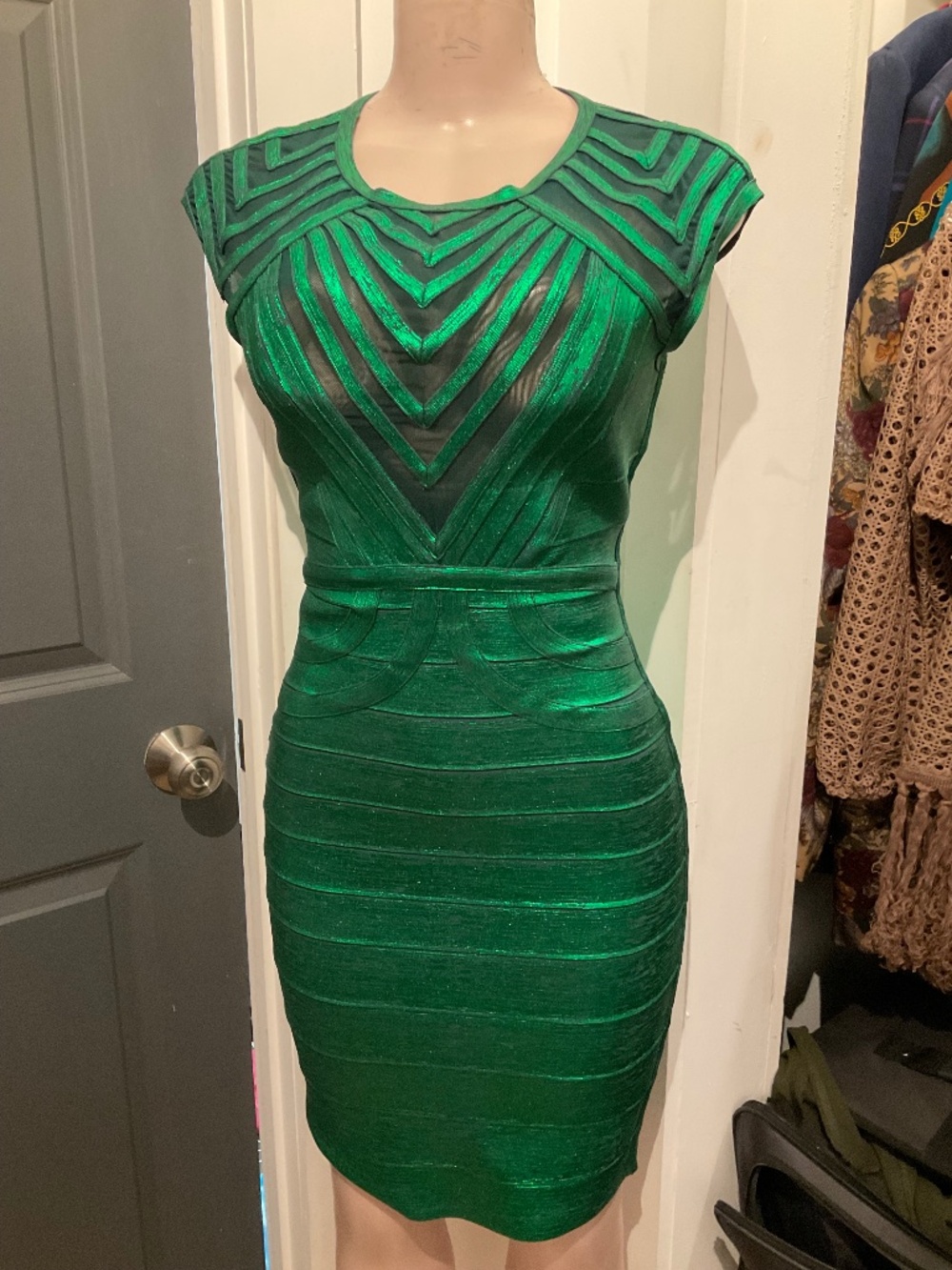 Green bandage dress